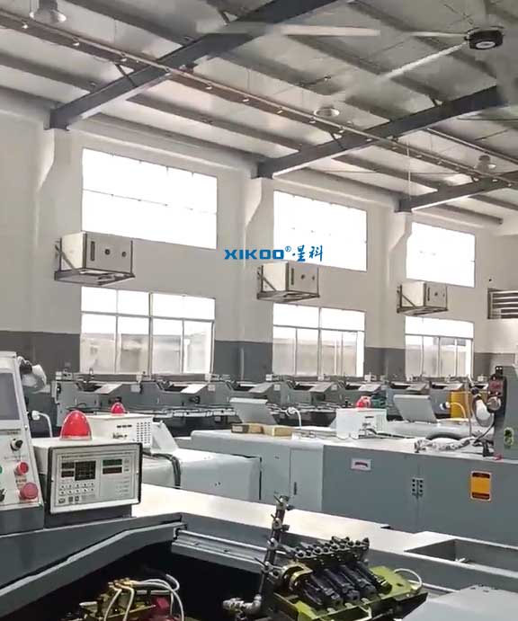 常熟車間降溫新方案，應用蒸發冷省電空調-臥式射流機組