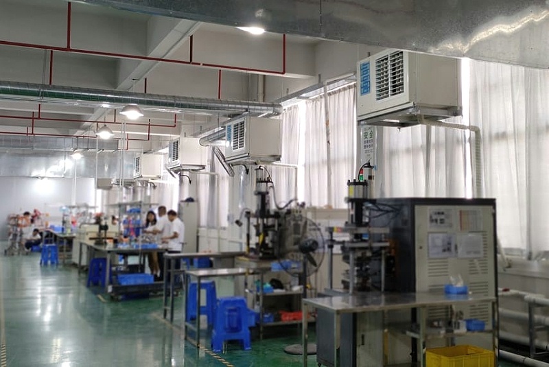 注塑廠降溫安裝工業省電空調-臥式軸流機組